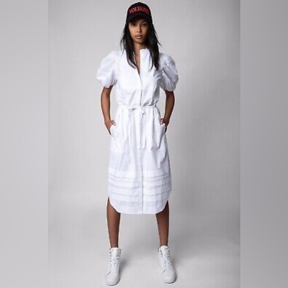 Zadig & Voltaire Dresses & Skirts - Zadig & Voltaire Ryana Puff Sleeve Shirt Dress NWT